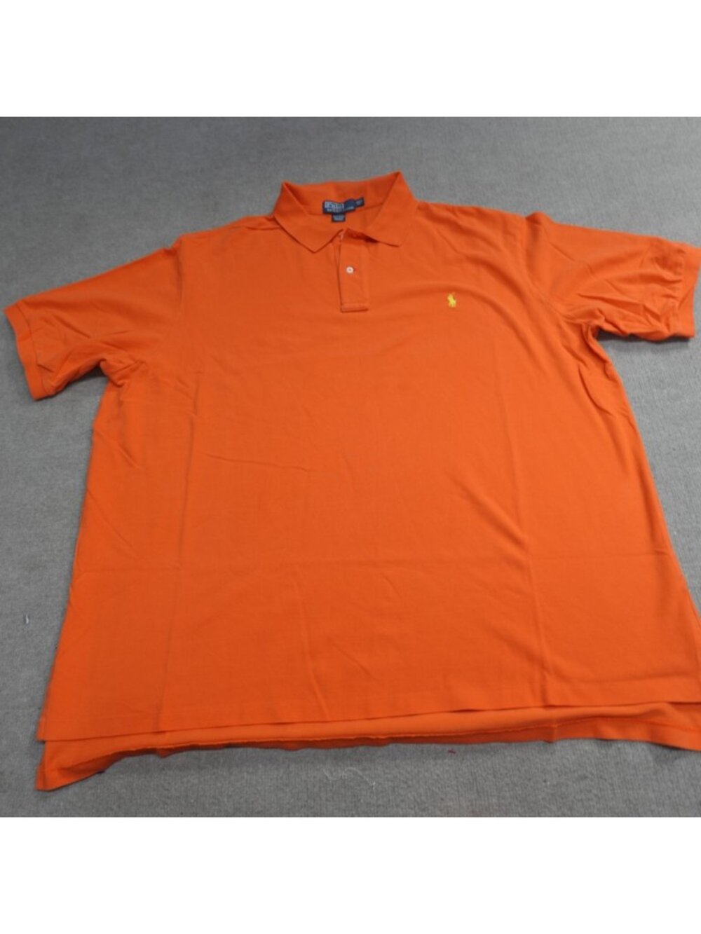 Polo Ralph Lauren Polo Shirt 3XLT Orange Solid Pique Cotton
